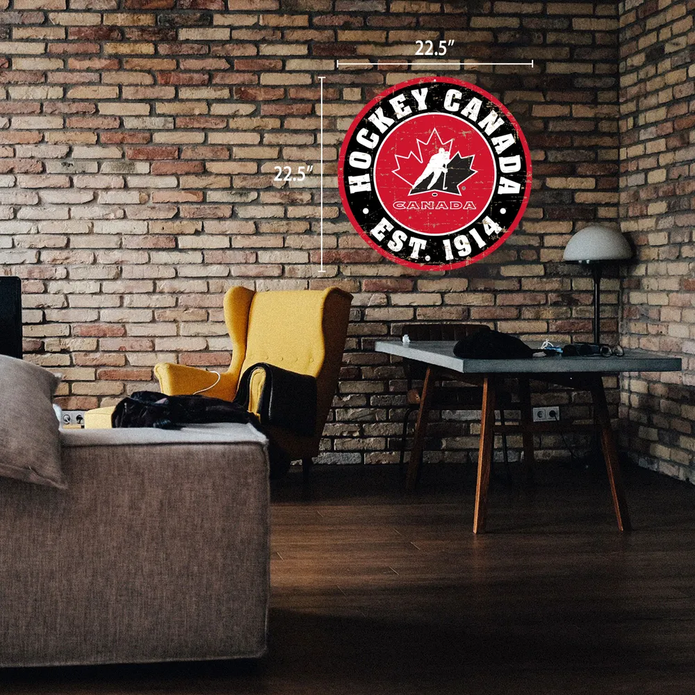 Hockey Canada - 22'' Round PVC Distressed Logo Wall Sign