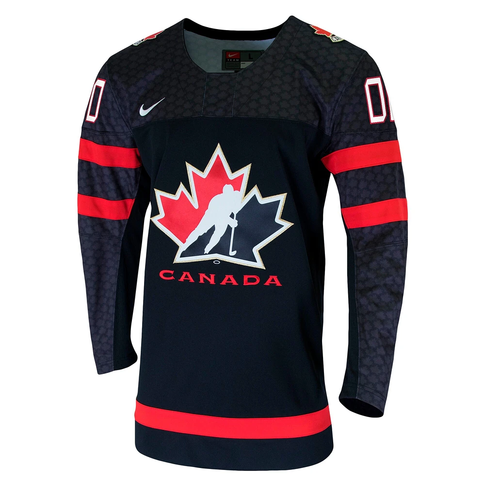 Men's Nike Black Hockey Canada - Custom Replica Jersey