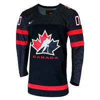 Men's Nike Black Hockey Canada - Custom Replica Jersey