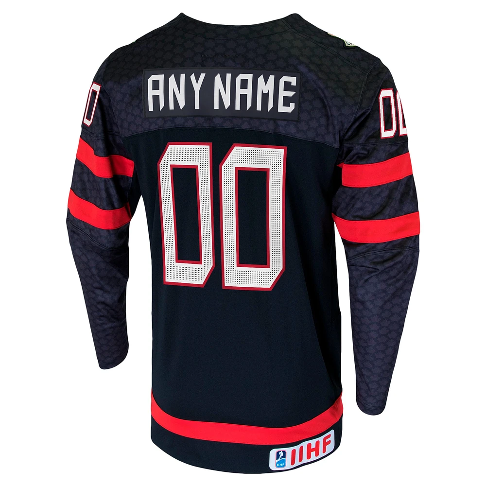 Men's Nike Black Hockey Canada - Custom Replica Jersey