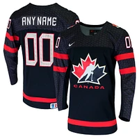 Men's Nike Black Hockey Canada - Custom Replica Jersey