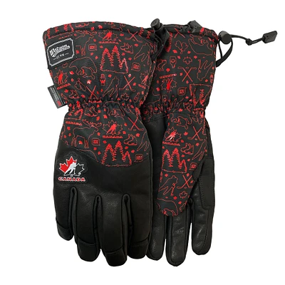 Gants Watson pour hommes Noir/Rouge Sno Job de Hockey Canada