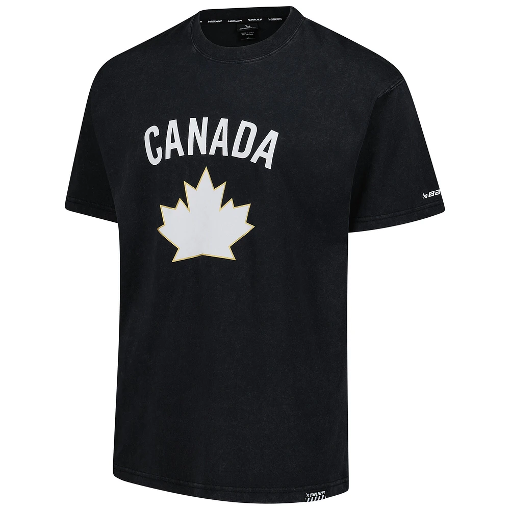 T-shirt unisexe noir coupe carrée Hockey Canada 2024