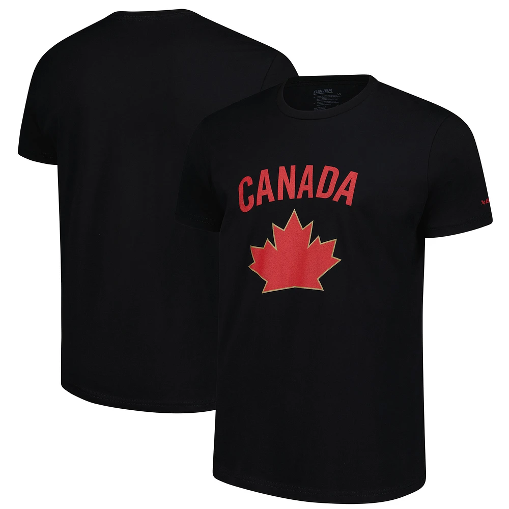 T-shirt unisexe noir avec imprimé de l'équipe canadienne Hockey Canada 2024