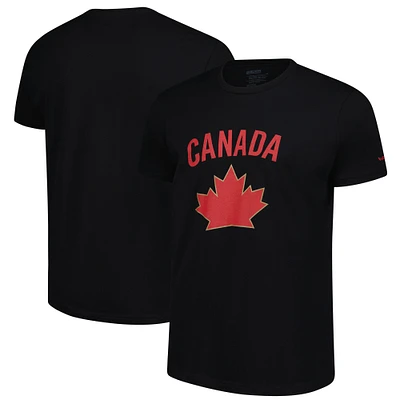 T-shirt unisexe noir avec imprimé de l'équipe canadienne Hockey Canada 2024