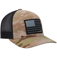 Men's HOOey Camo/Black Liberty Roper Team Trucker Snapback Hat