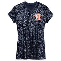 Girls Youth  Navy Houston Astros Sequin V-Neck Dress