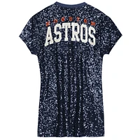 Girls Youth  Navy Houston Astros Sequin V-Neck Dress