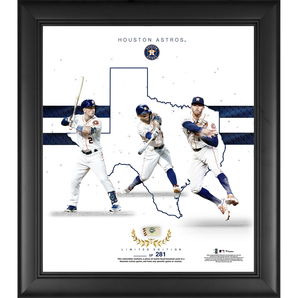 Houston Astros Framed 15" x 17" Franchise Foundations Collage with a Piece of Game Used Baseball - Limited Edition of 281