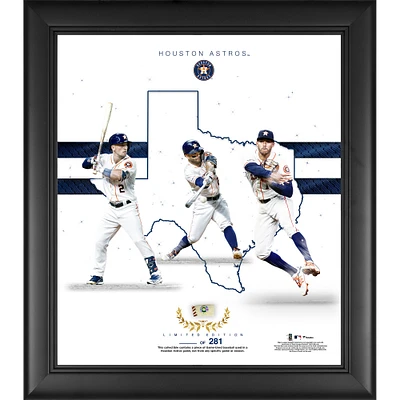 Houston Astros Framed 15" x 17" Franchise Foundations Collage with a Piece of Game Used Baseball - Limited Edition of 281