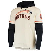 Men's '47 Cream Houston Astros Trifecta Shortstop Pullover Hoodie
