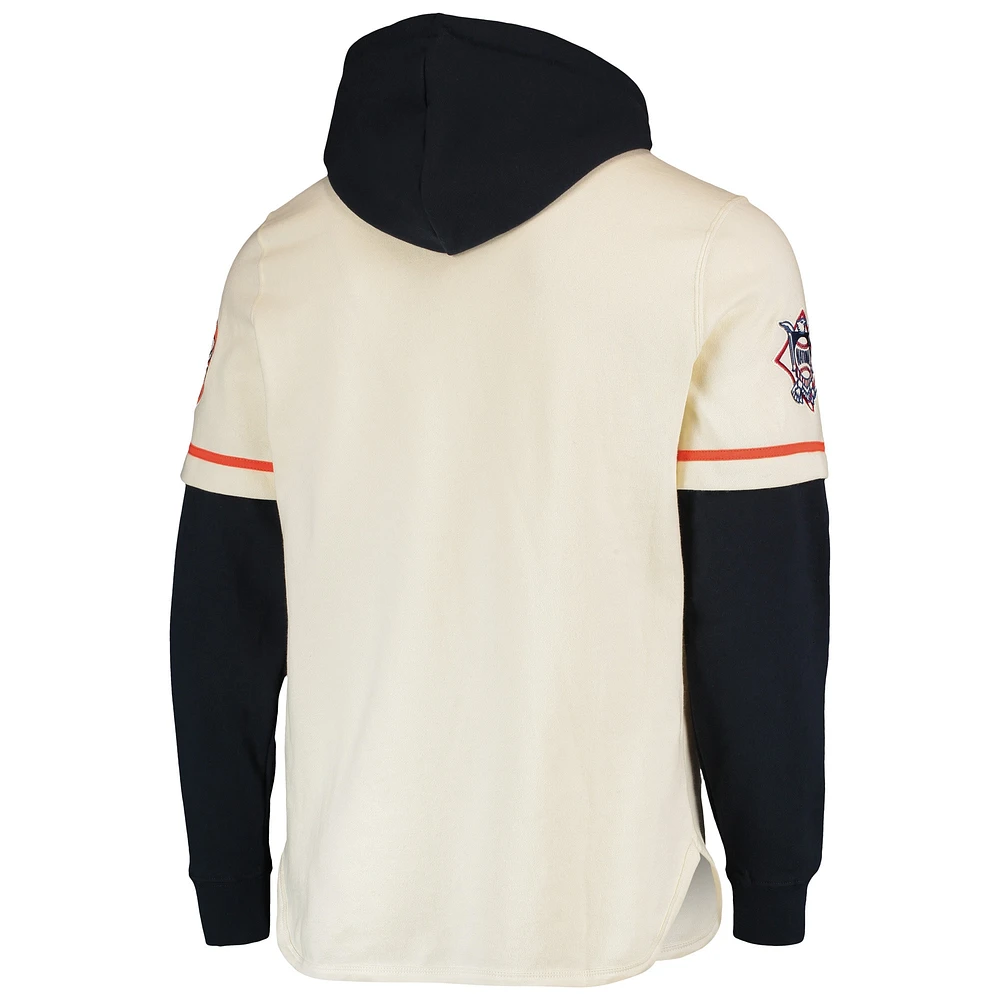 Men's '47 Cream Houston Astros Trifecta Shortstop Pullover Hoodie
