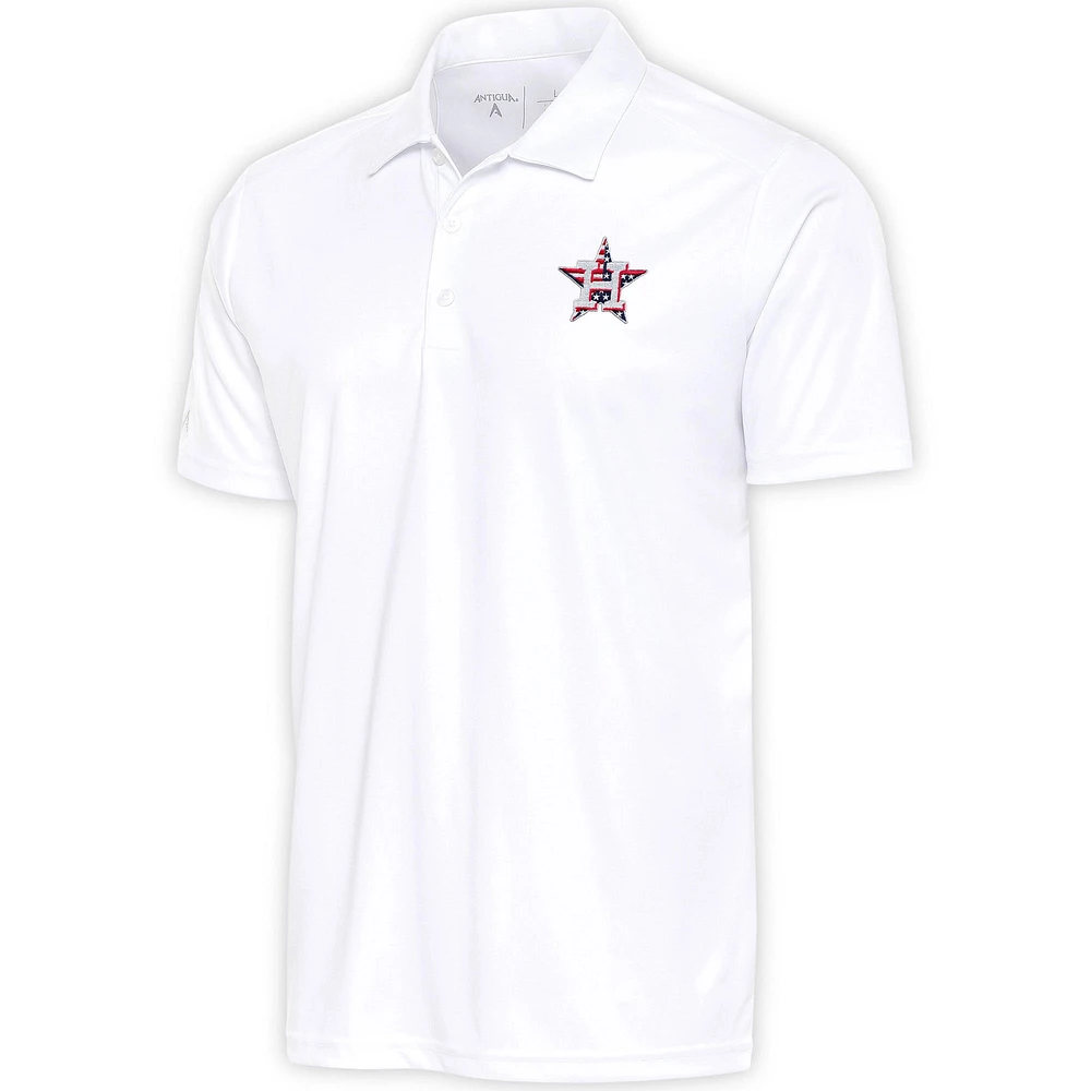 Men's Antigua  White Houston Astros Patriotic Apex Polo