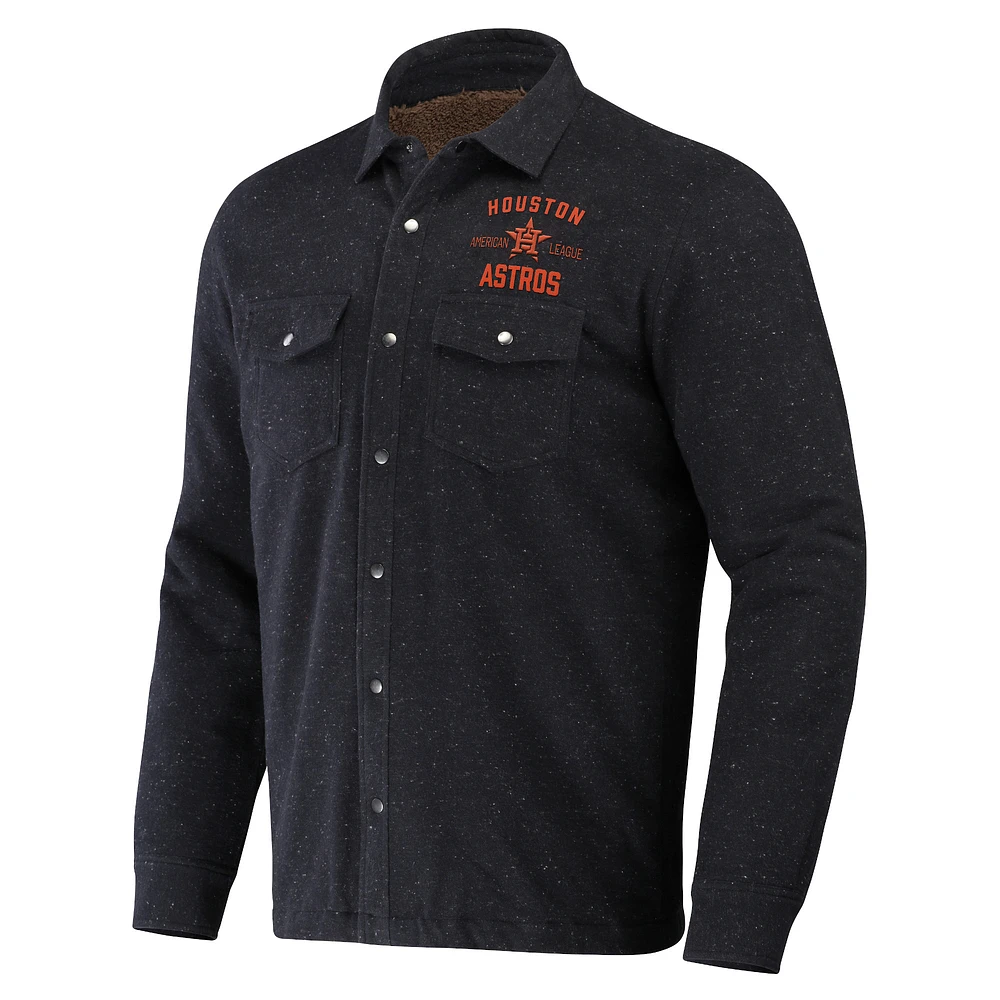 Men's Darius Rucker Collection by Fanatics Black Houston Astros Ringstop Full-Snap Shacket