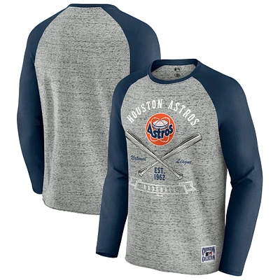 T-shirt de baseball à manches longues raglan pour homme la collection Darius Rucker par Fanatics, gris chiné, des Astros Houston