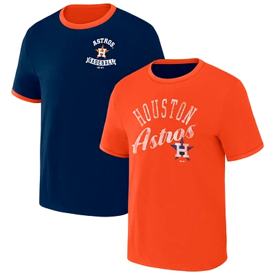 Collection Darius Rucker pour homme par Fanatics - T-shirt réversible à sonnerie bidirectionnelle Houston Astros bleu marine/orange