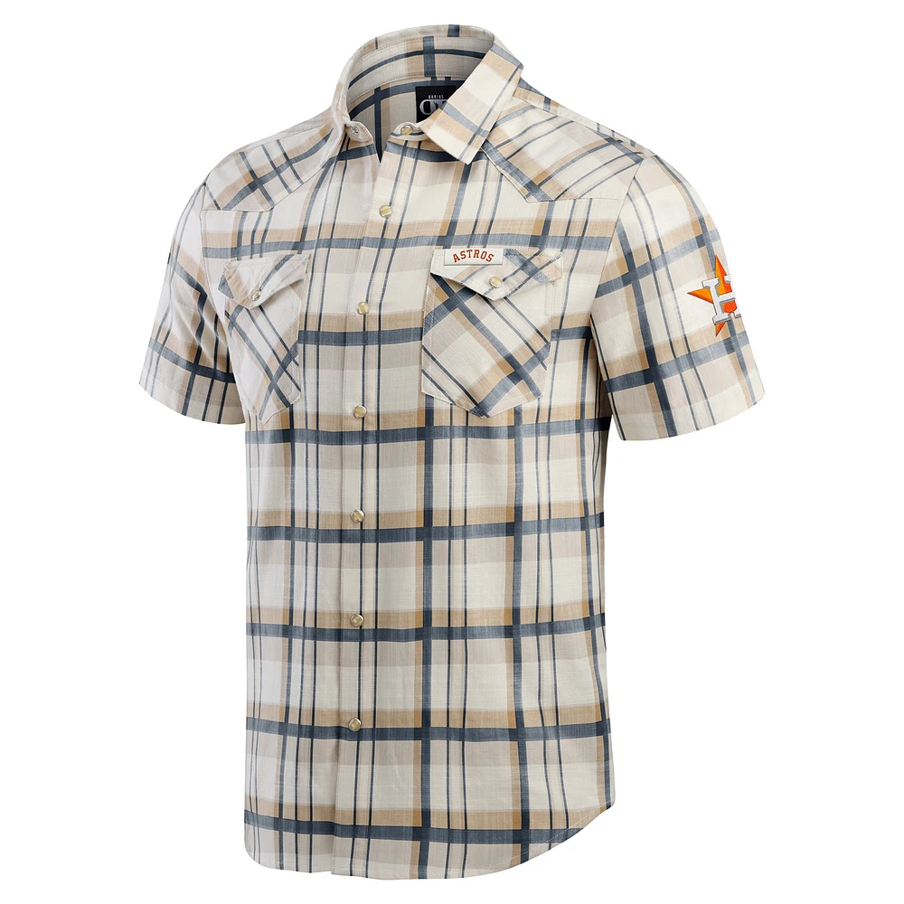 Men's Darius Rucker Collection by Fanatics Navy Houston Astros Plaid Full-Snap Shirt