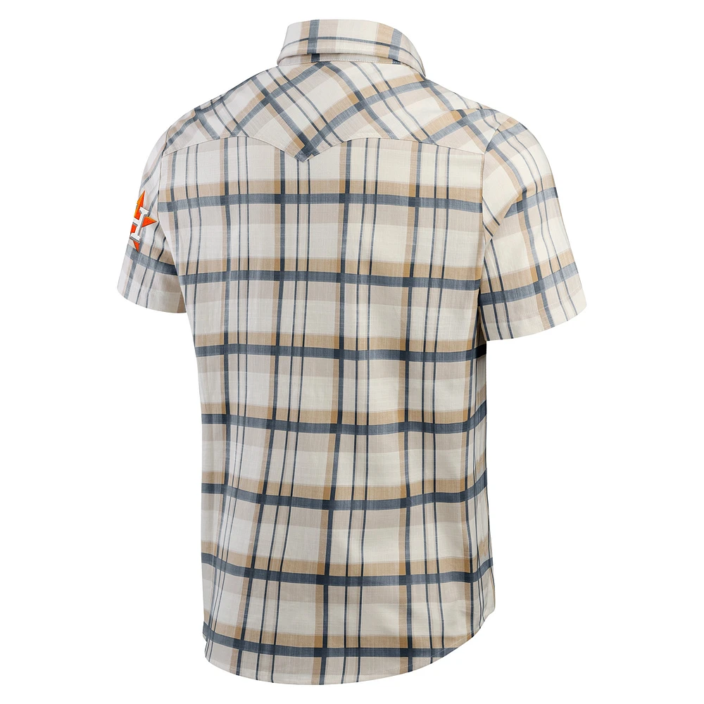 Men's Darius Rucker Collection by Fanatics Navy Houston Astros Plaid Full-Snap Shirt