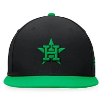 Men's Fanatics Black/Kelly Green Houston Astros Lucky Snapback Hat