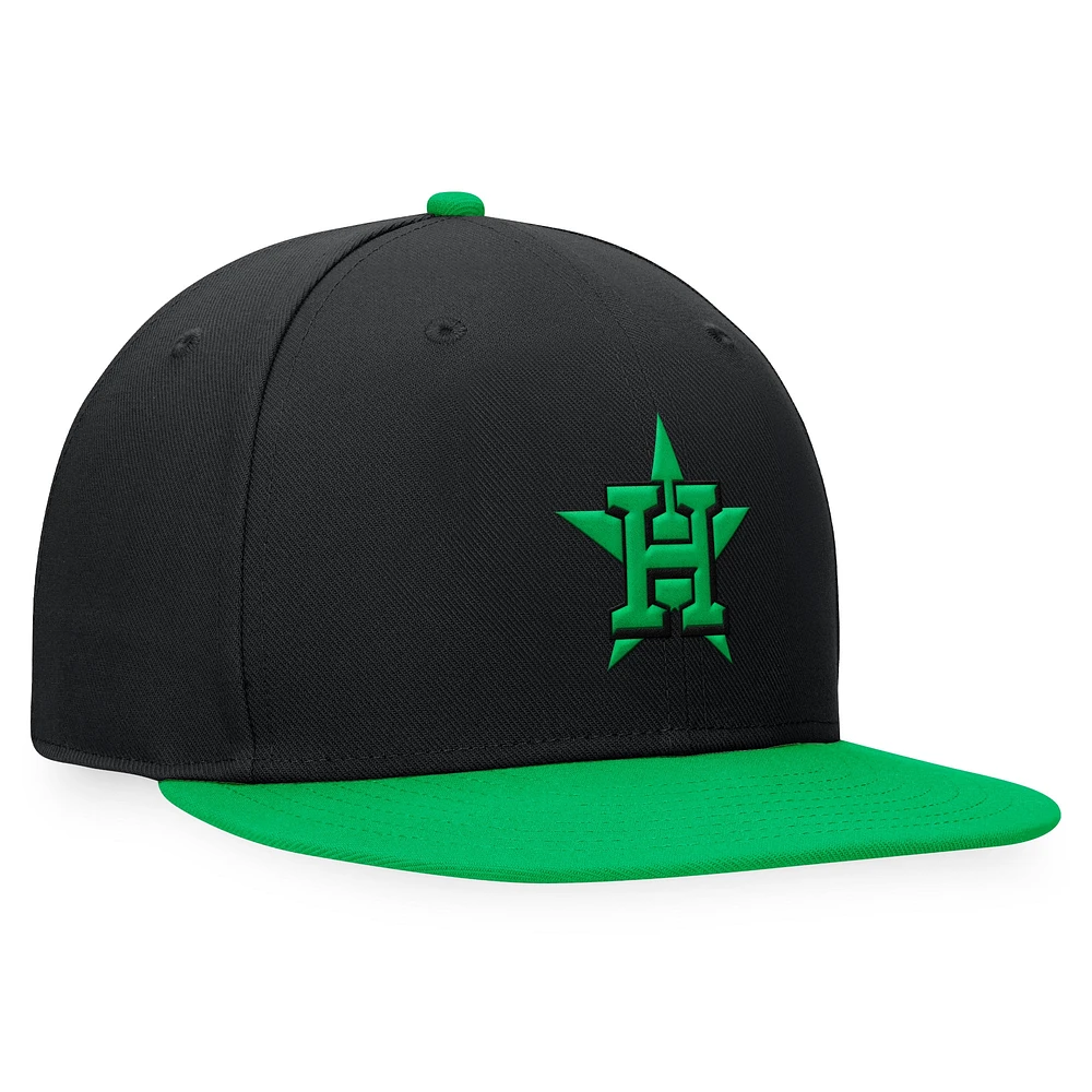 Men's Fanatics Black/Kelly Green Houston Astros Lucky Snapback Hat