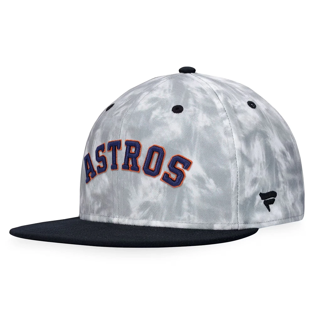 Men's Fanatics Black/White Houston Astros Smoke Dye Fitted Hat