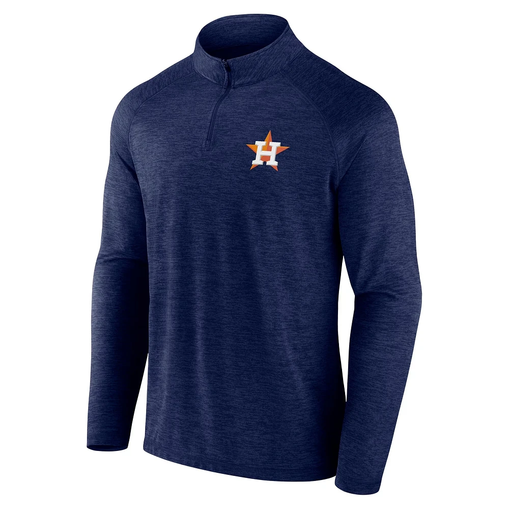 Men's Fanatics Navy Houston Astros Head-to-Head Raglan Quarter-Zip Jacket