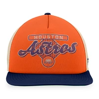 Men's Fanatics Orange/Navy Houston Astros Cooperstown Collection Talley Foam Trucker Snapback Hat