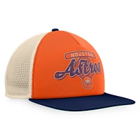 Men's Fanatics Orange/Navy Houston Astros Cooperstown Collection Talley Foam Trucker Snapback Hat