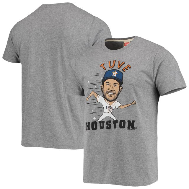 T-shirt à trois mélanges Hommage Jose Altuve Gris Houston Astros Caricature pour hommes