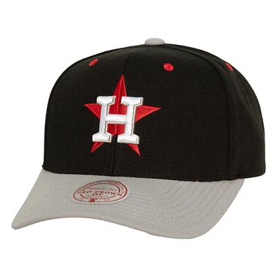Casquette réglable noire Houston Astros Bred Pro Mitchell & Ness pour hommes