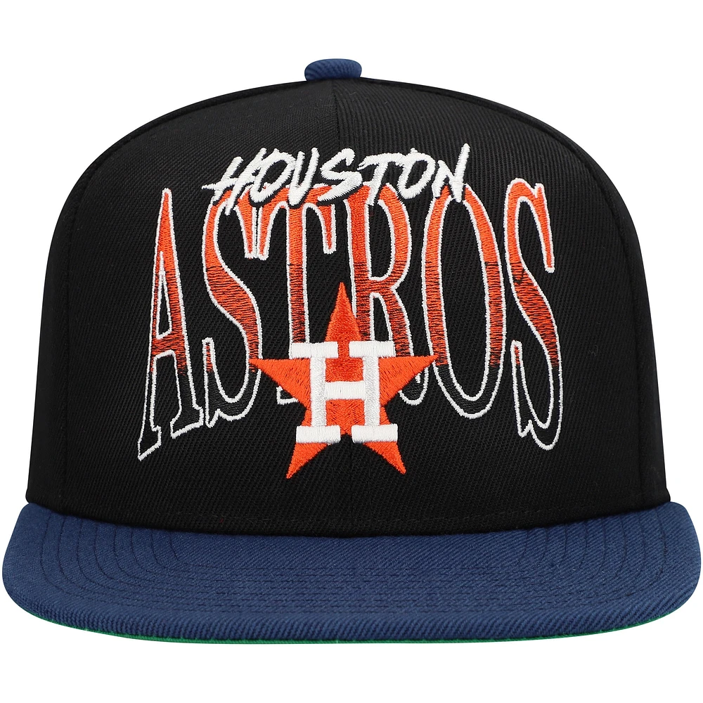 Men's Mitchell & Ness Black Houston Astros Rise Up Snapback Hat