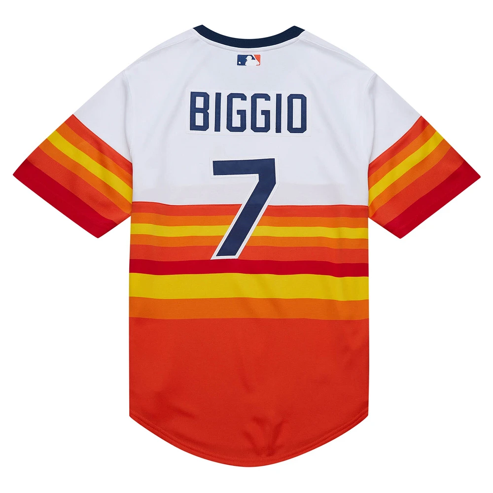 Men's Mitchell & Ness Craig Biggio White Houston Astros 2004 Cooperstown Collection Authentic Throwback Jersey