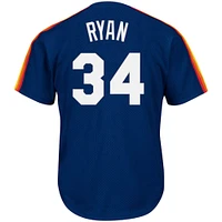 Men's Mitchell & Ness Nolan Ryan Navy Houston Astros Cooperstown Collection Big Tall Mesh Batting Practice Jersey