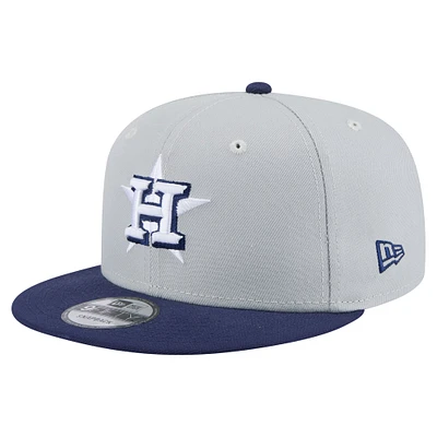 Casquette snapback 9FIFTY bicolore gris/bleu marine des Astros de Houston pour homme de New Era