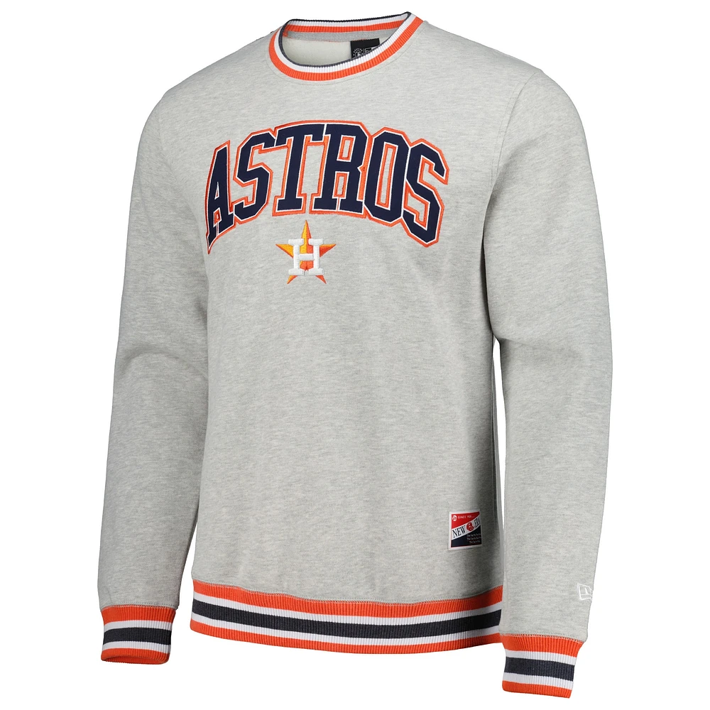 Sweat-shirt classique Throwback des Astros de Houston gris chiné New Era pour hommes