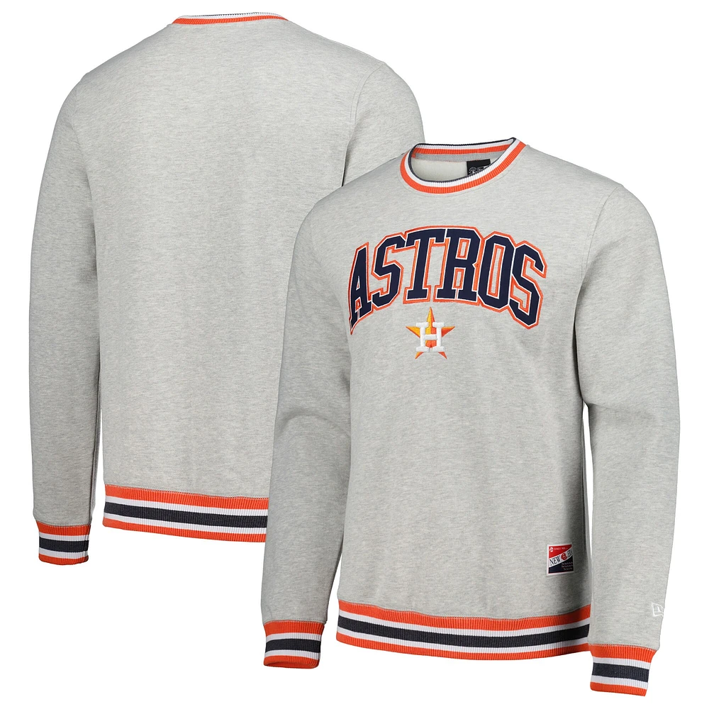 Sweat-shirt classique Throwback des Astros de Houston gris chiné New Era pour hommes