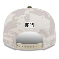 Men's New Era Light Beige/Olive Houston Astros 2025 Armed Forces Day Split Panel 9FIFTY Snapback Hat