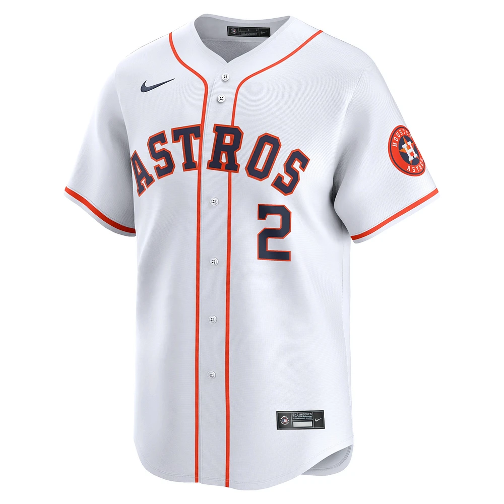 Maillot de joueur Nike Alex Bregman pour hommes, Houston Astros Home Limited, blanc