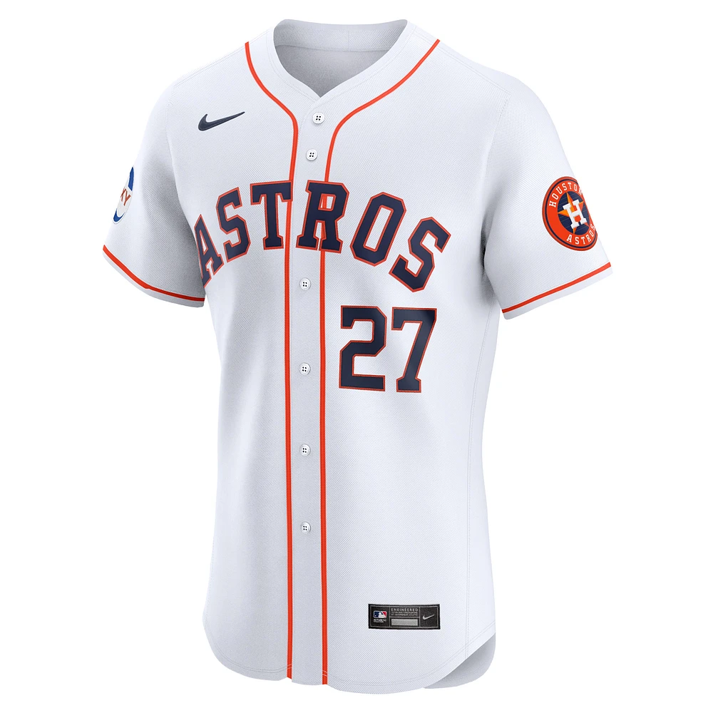Men's Nike Jose Altuve White Houston Astros Home Elite Sponsor Patch Player Jersey