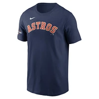 Collection Or des Astros de Houston 2023 Nike pour homme - Bleu marine T-shirt Wordmark