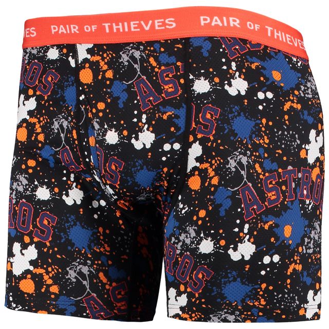 Lot de 2 boxers Super Fit Houston Astros pour homme Paire voleurs Noir/orange