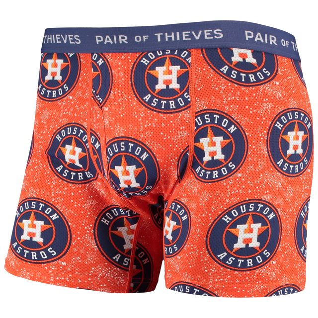 Lot de 2 boxers Super Fit Houston Astros pour homme Paire voleurs Noir/orange