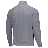 Men's Peter Millar Navy Houston Astros Perth Sugar Stripe Performance Quarter-Zip Top