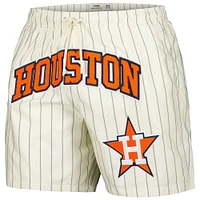 Men's Pro Standard Cream Houston Astros Pinstripe Retro Classic Woven Shorts