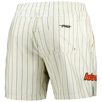 Men's Pro Standard Cream Houston Astros Pinstripe Retro Classic Woven Shorts