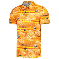 Men's Reyn Spooner Orange Houston Astros Cooperstown Collection Puamana Print Polo