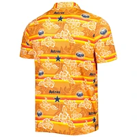 Men's Reyn Spooner Orange Houston Astros Cooperstown Collection Puamana Print Polo