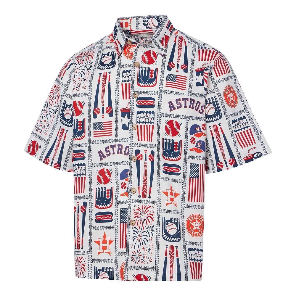 Men's Reyn Spooner White Houston Astros Americana Button-Up Shirt