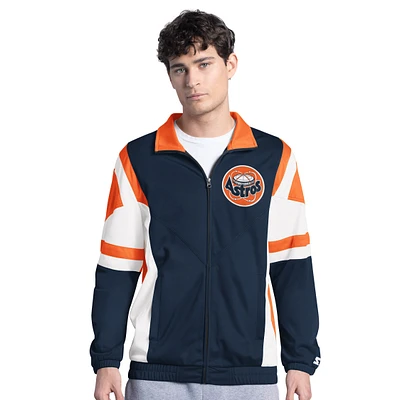 Veste de survêtement entièrement zippée en tricot Contender Houston Astros noir/orange pour homme