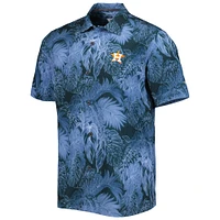 Men's Tommy Bahama Blue Houston Astros Coast Luminescent Fronds IslandZone Button-Up Camp Shirt